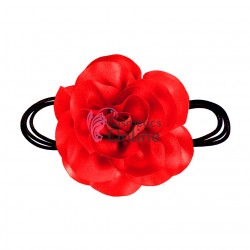 Floare cu snur pentru decor gat sau mana PRL50VV Rosie